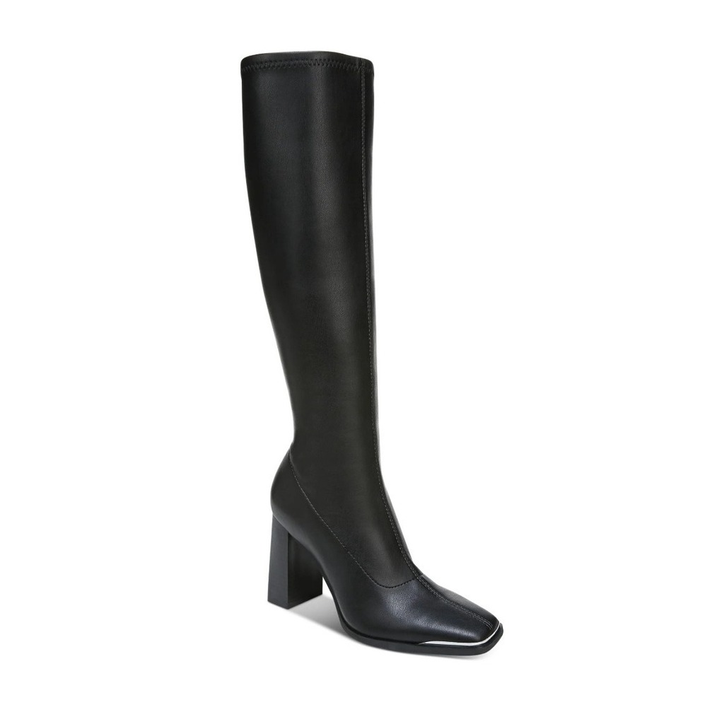 Bar III Haydinp Black Tall Boots Womens 9.5 M Square Toe Metal Trim 10013493000